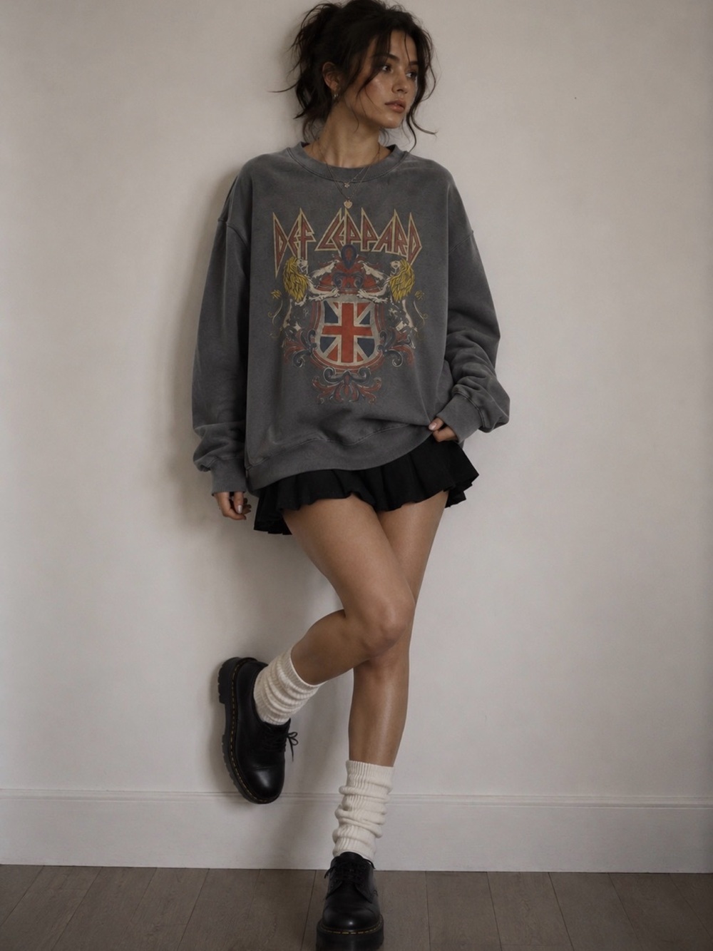 Official Def Leppard British Crest Union Jack Graphic Sweatshirt | Rock Crewneck